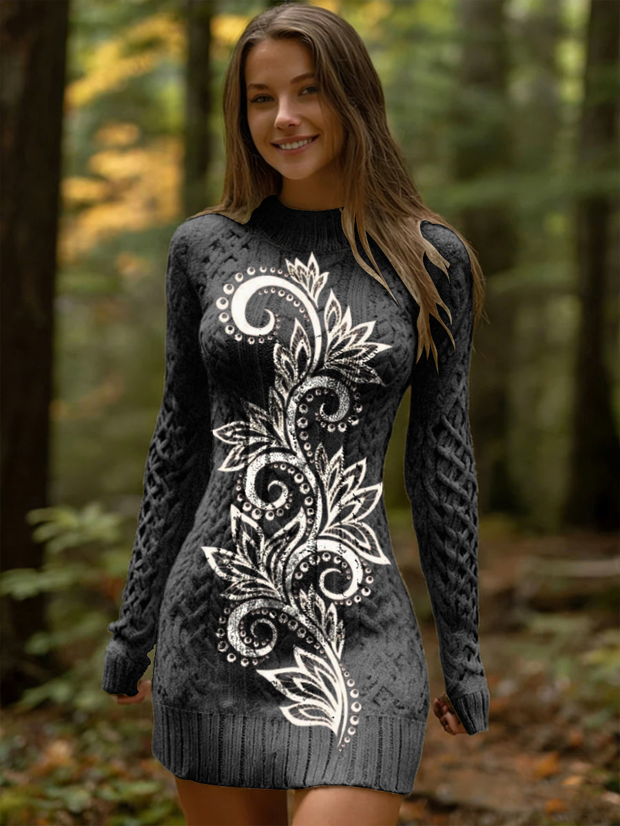 Női luxus fehér-virágos minta magyarország kötött ruha