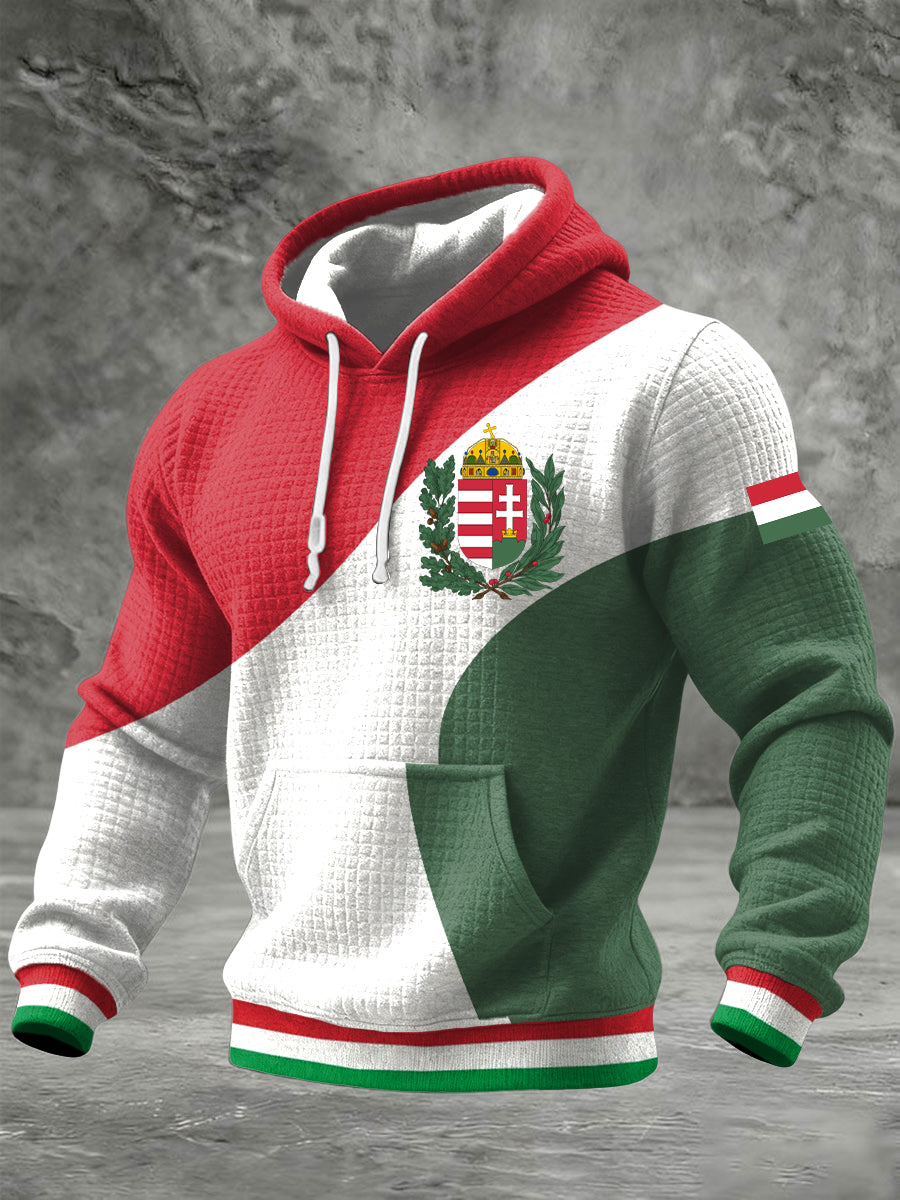 Retro magyar absztrakt zászló alkalmi hoodie