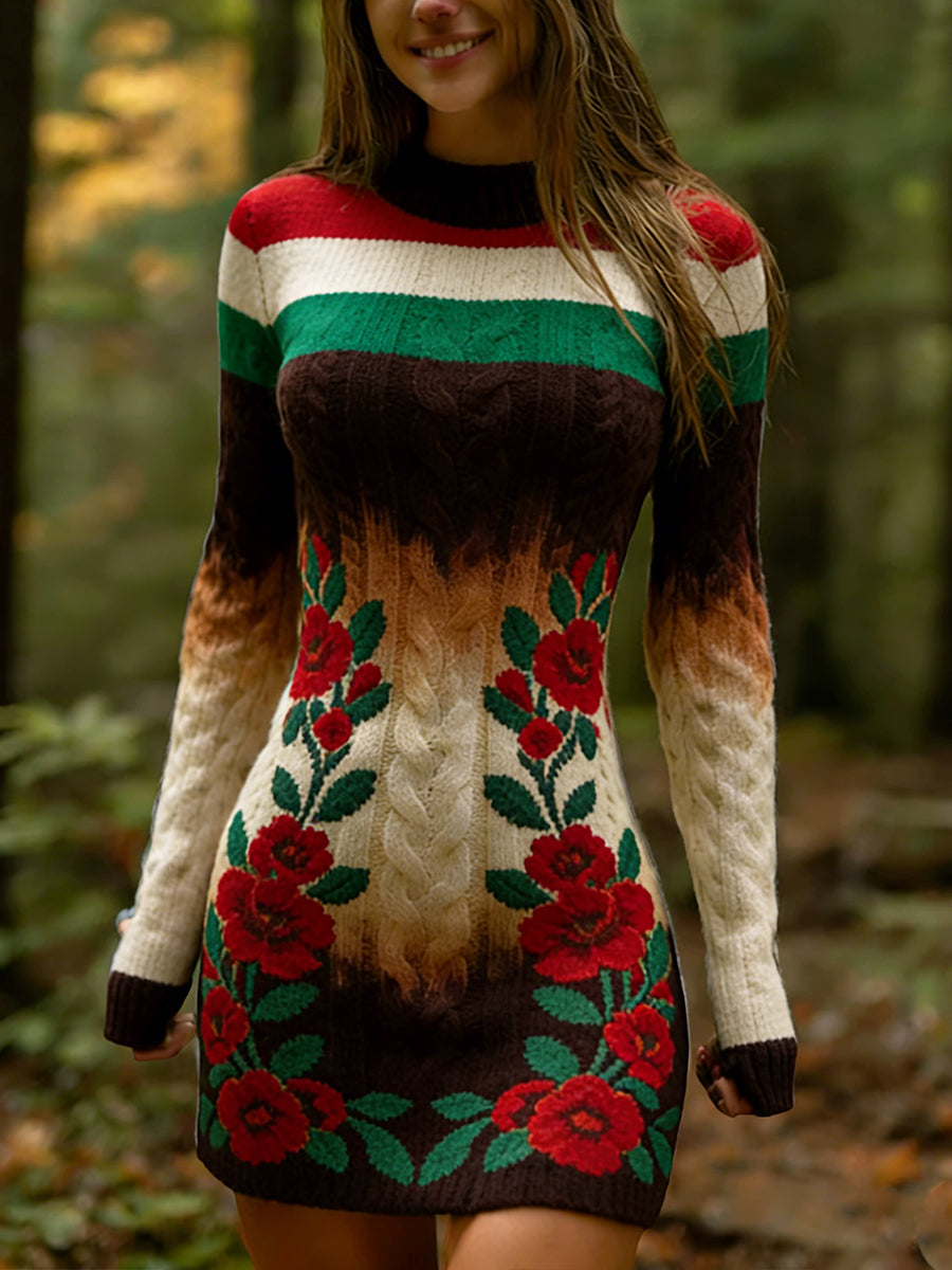 Női vintage magyar művészet kényelmes kötött ruha