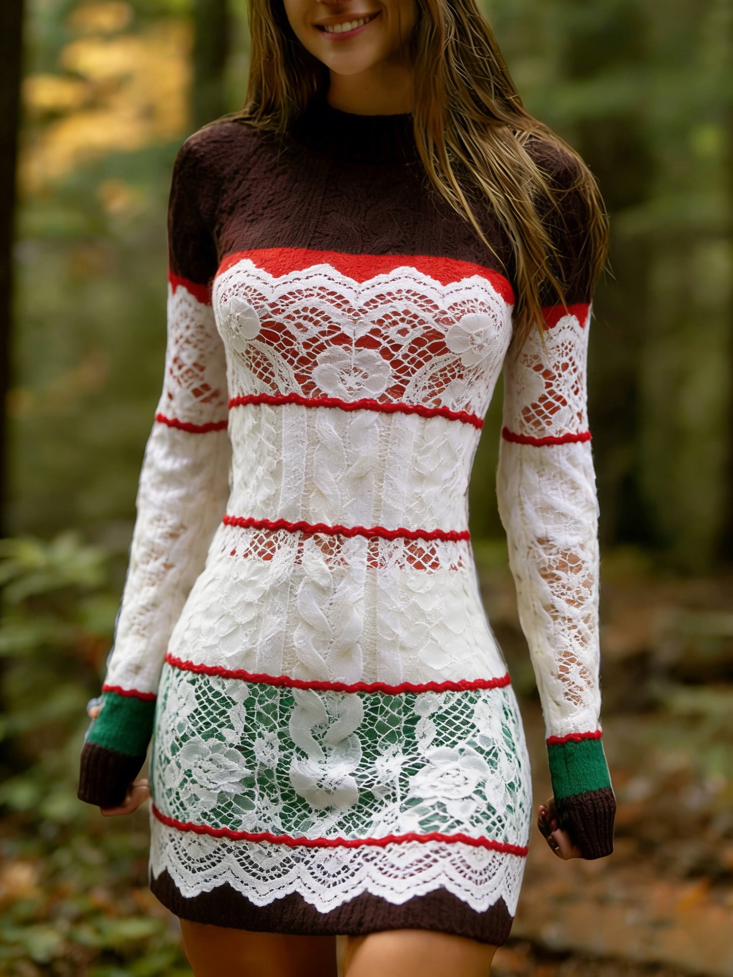 Női vintage magyar művészet kényelmes kötött ruha