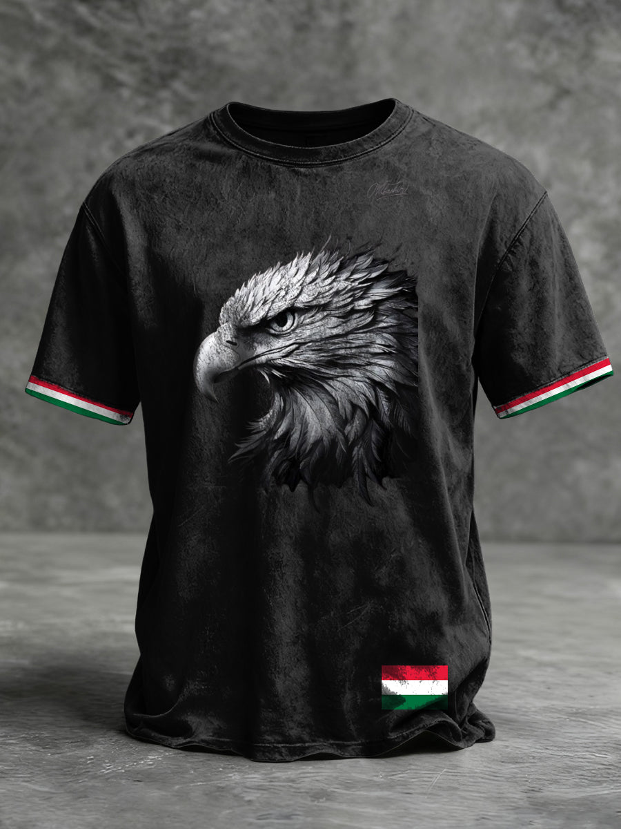 Férfi karcsú sas portré magyarország-tematikus póló