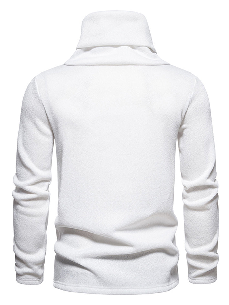 Férfi tömör színű alkalmi stílusos tekercs tetején