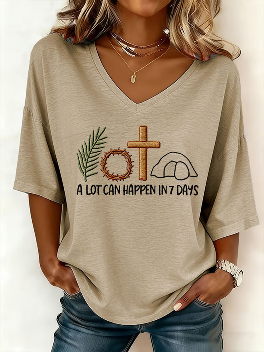 Női húsvéti nyuszi sok történhet 3 nap nyomtatott póló