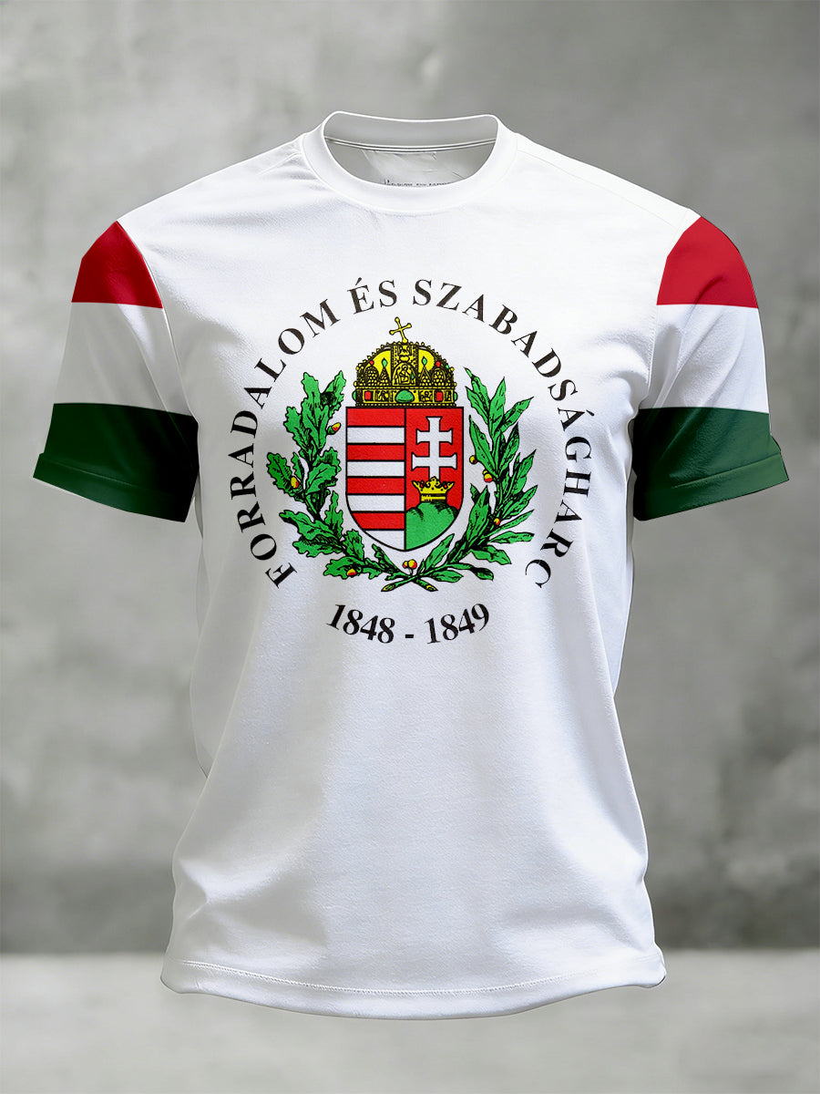 Férfi magyar forradalom megemlékezési nap nyomtatott póló
