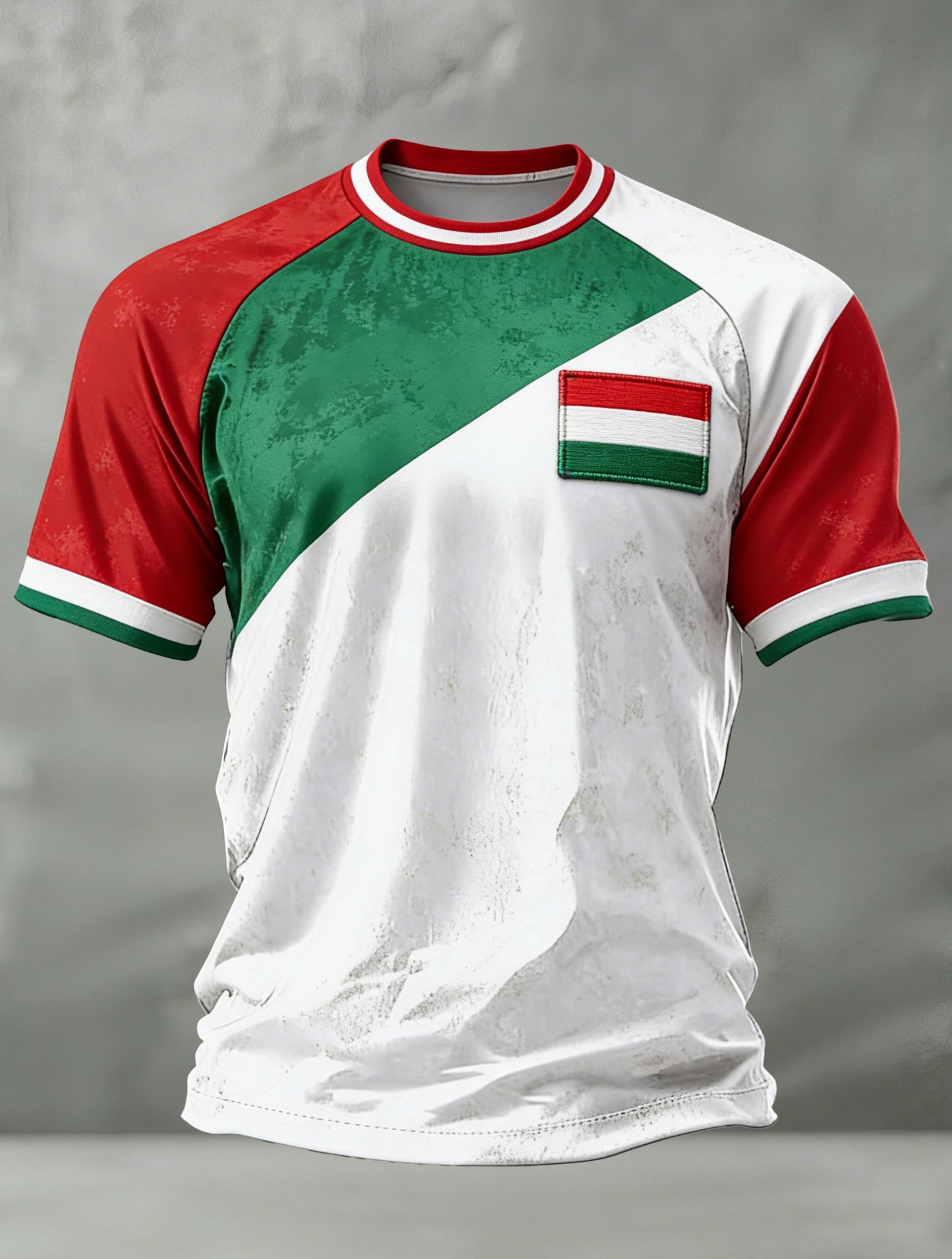 Férfi magyar zászló színvilágú művészeti nyomtatott póló