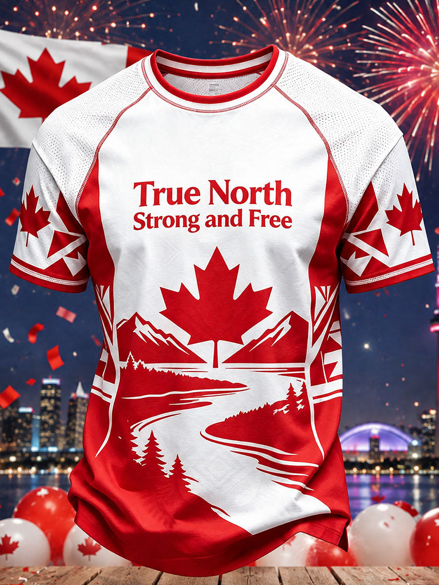 Men's True North Strong and Free Printed Casual T-Shirt