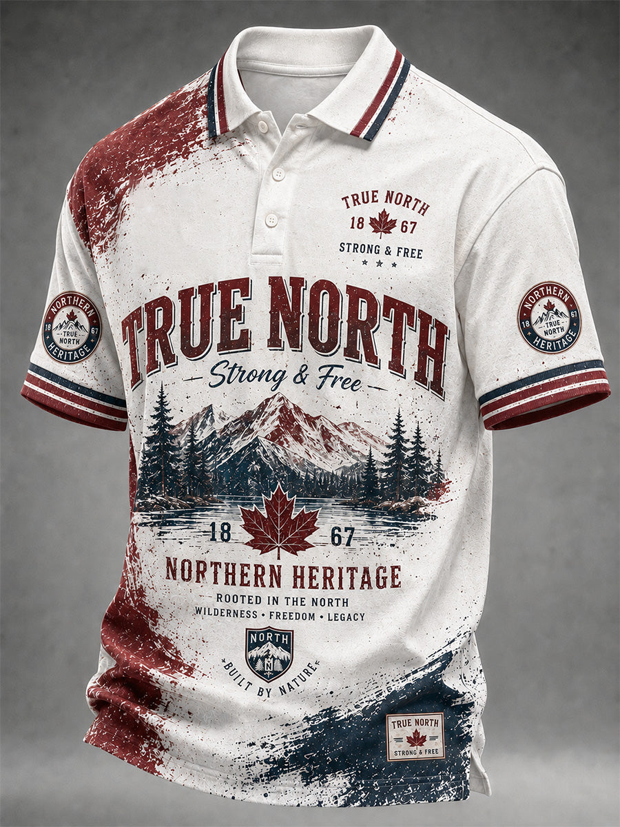 Men's Proud To Be Canadian Print Casual Polo