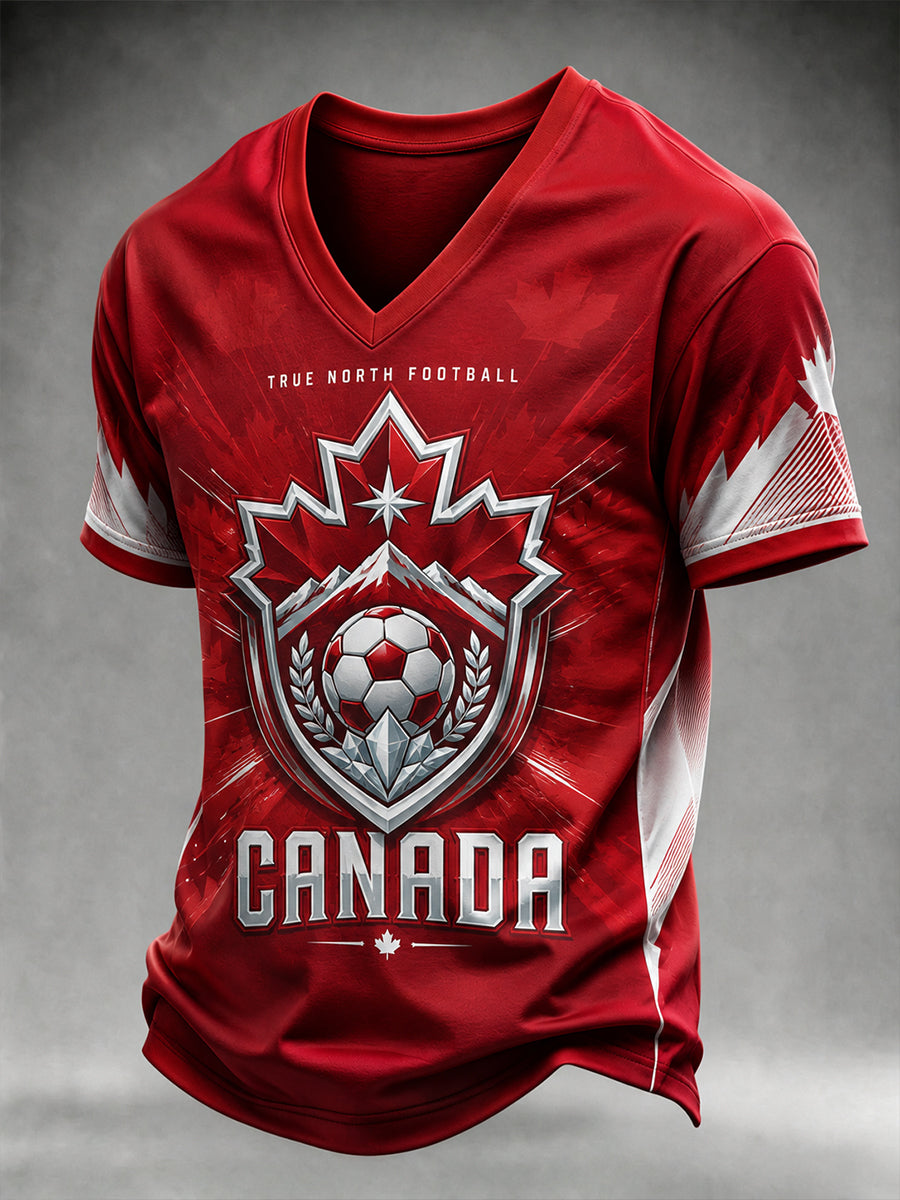 Men's Canada Football V-neck T-shirt