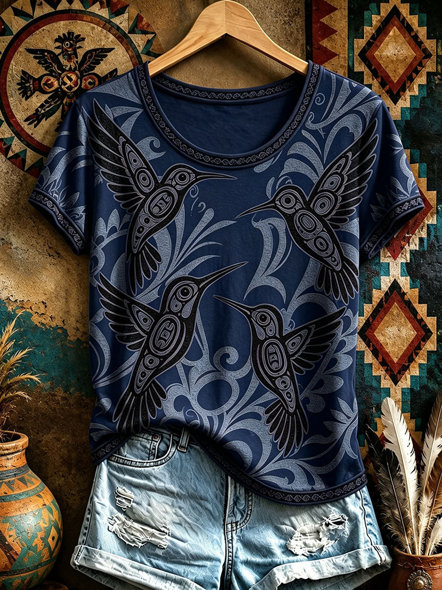 Women's Native Hummingbird Art T-Shirts
