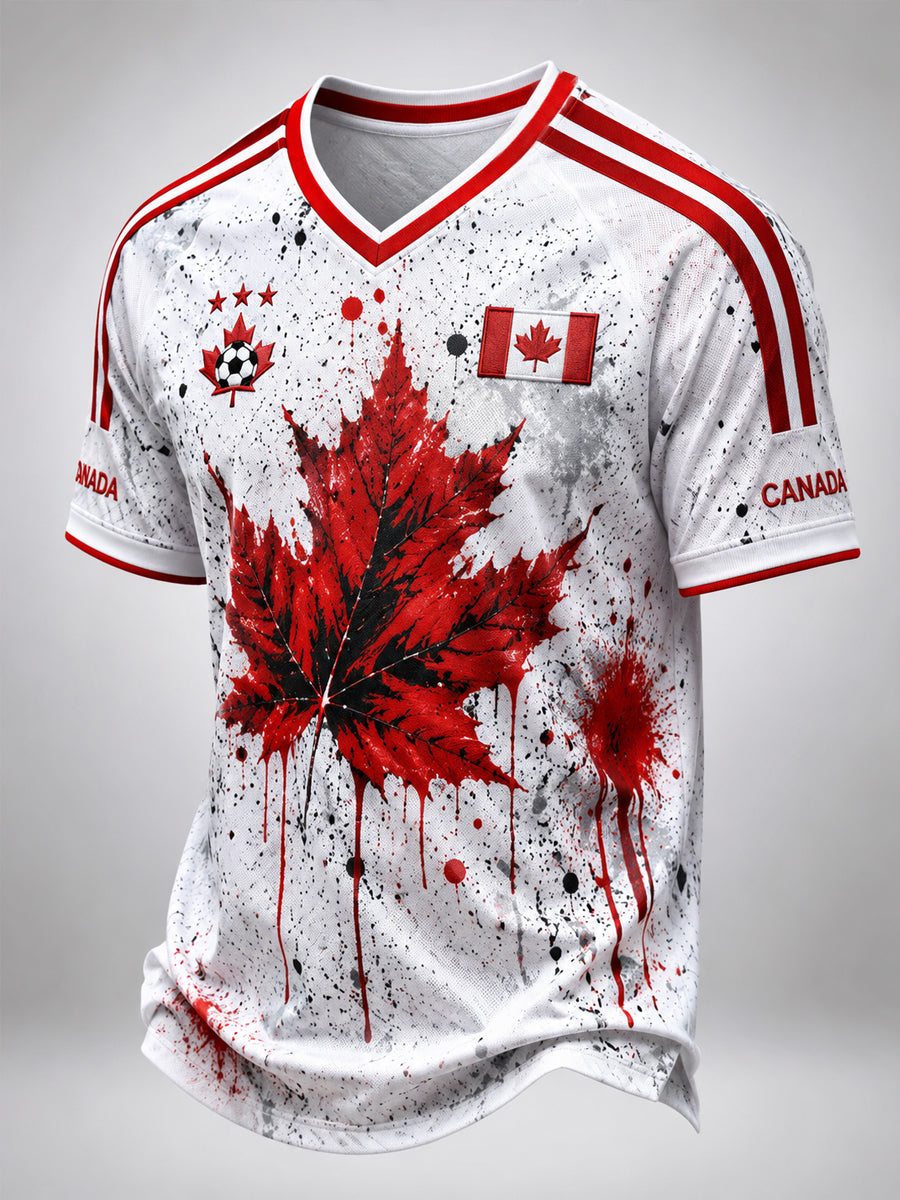 Men's Canada Football V-neck T-shirt