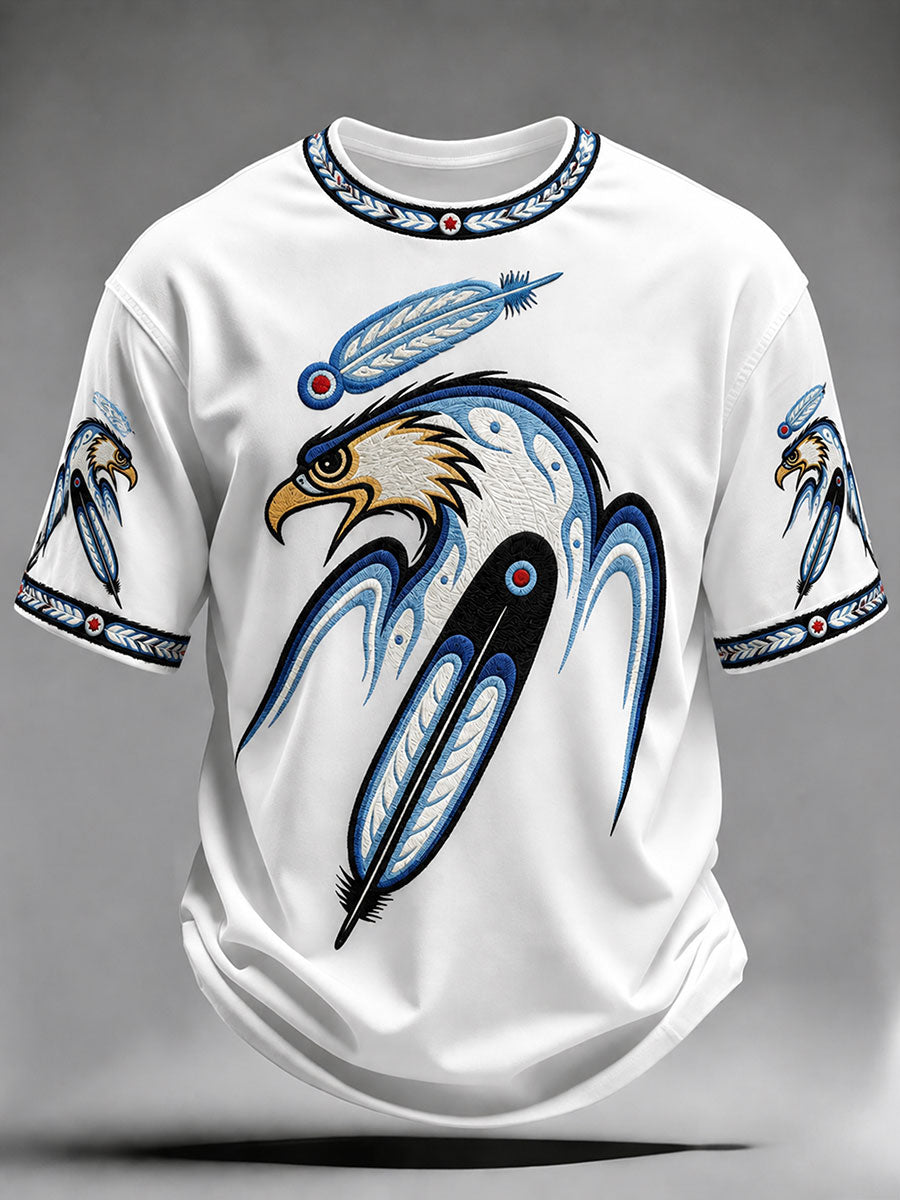 Men's Indigenous Art Print Casual T-Shirt