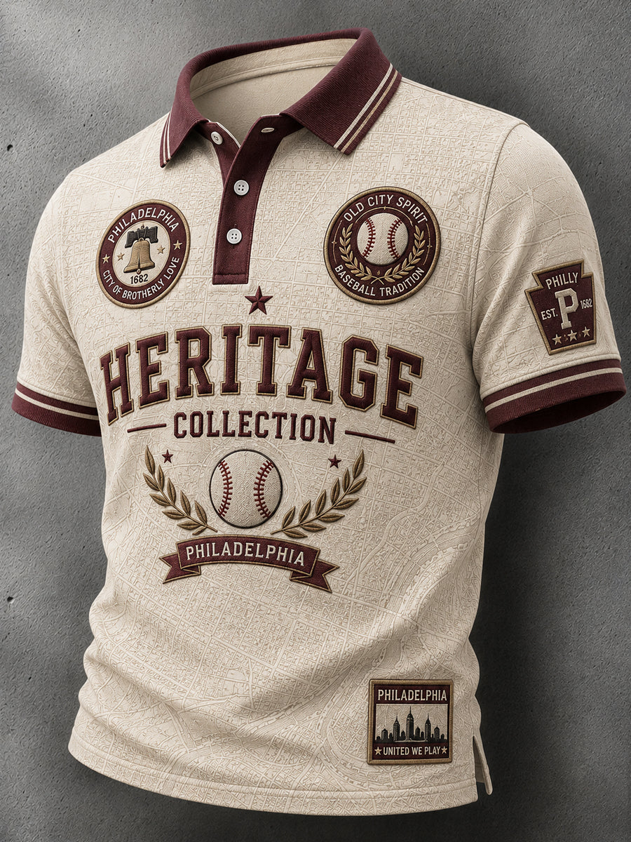 Retro Philadelphia Baseball Fan Classic Casual Polo Shirt