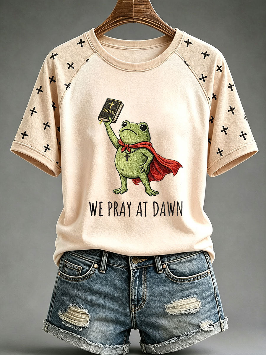 Women’s 'We Pray At Dawn' Printed Casual T-Shirt