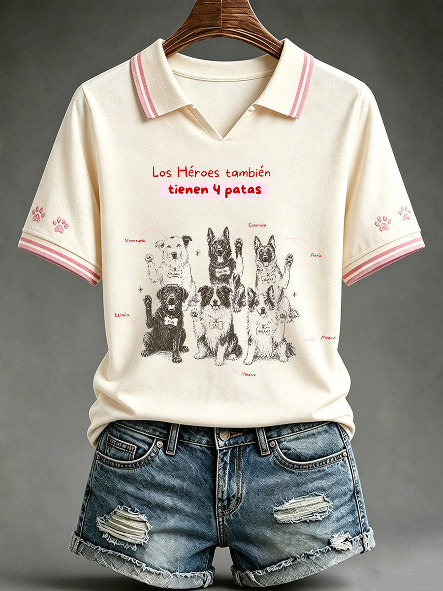 Women's Search & Rescue K9 Paw Patrol Dog Lover Print T-shirt