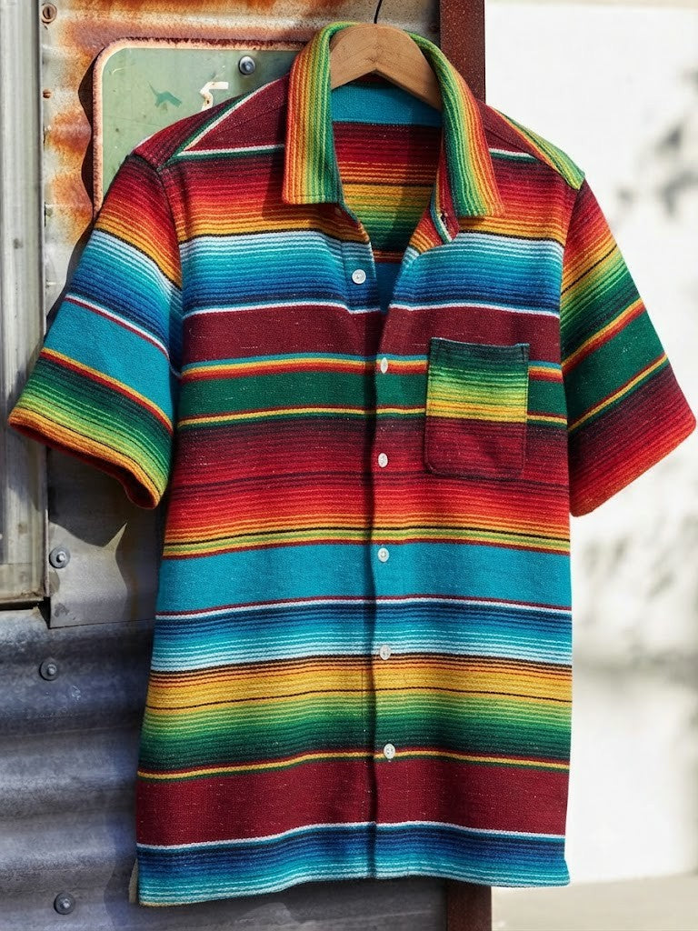 Men's Retro Western Printed Cotton Shirt