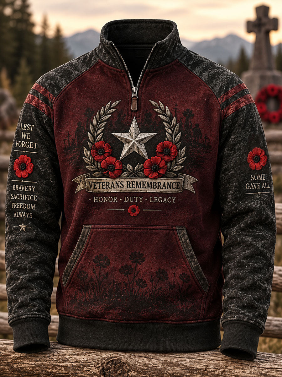 Men's Veterans Day Print Casual Sweatshirt