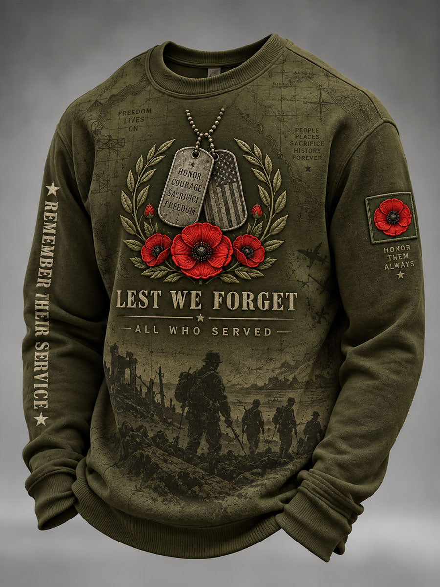 Men's Veterans Day Print Casual Sweatshirt