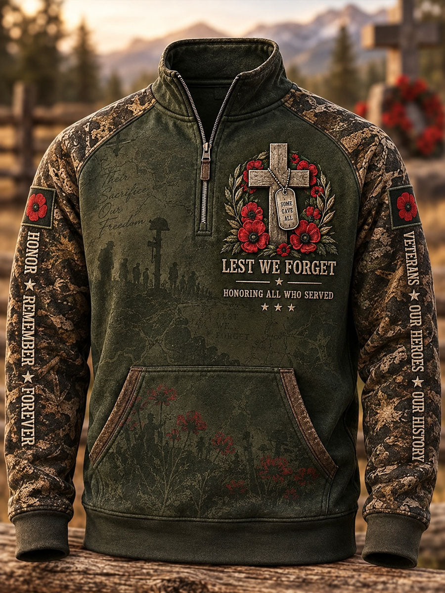 Men's Veterans Day Print Casual Sweatshirt