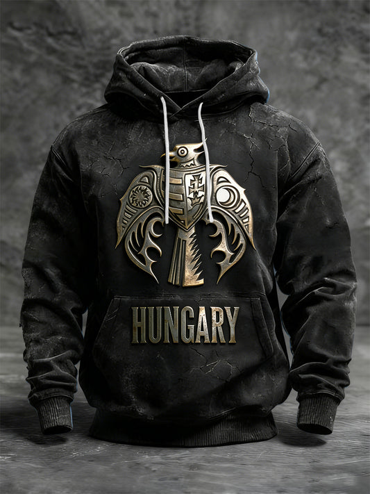 Vintage mosott magyar mitikus madár alkalmi hoodie