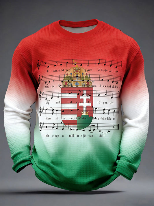 Retro magyar himnusz waffle-weave póló