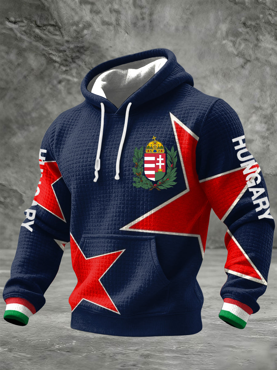 Retro magyar embléma star art hoodie