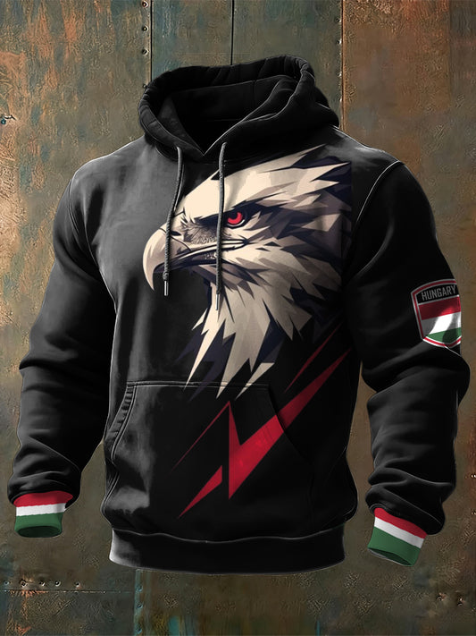 Férfi dinamikus red lightning eagle magyarország nyomtatás fekete kapucnis