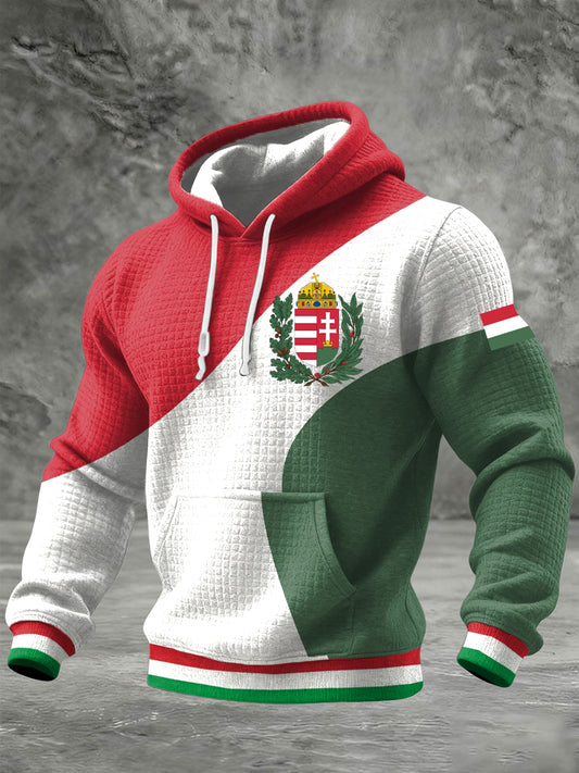 Retro magyar absztrakt zászló alkalmi hoodie