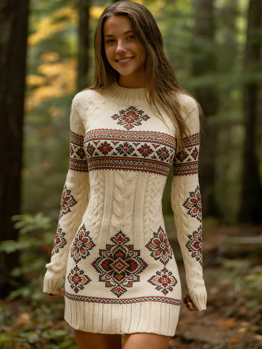 Hölgyek vintage etnikai virágos elegáns ruha