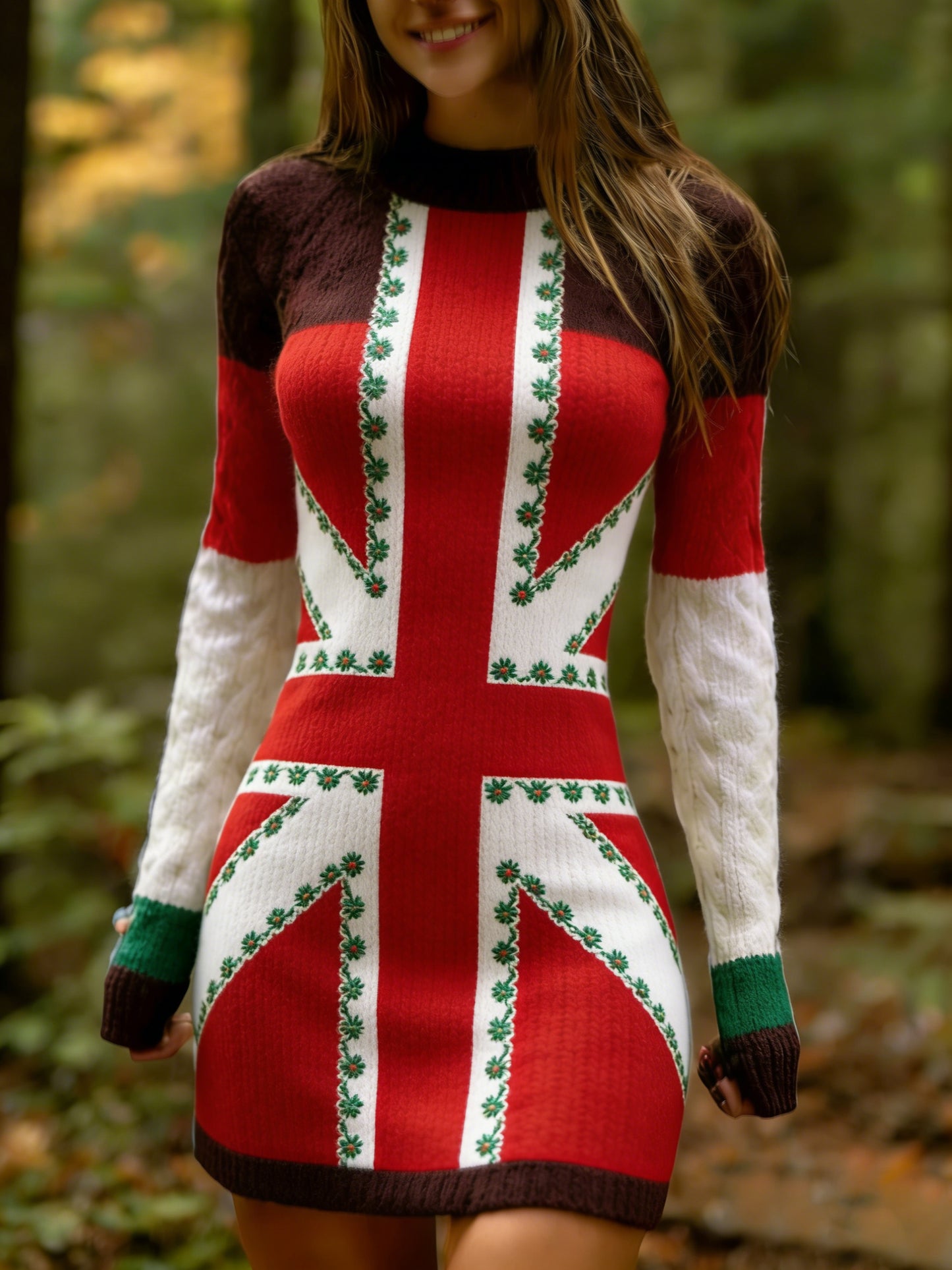 Női vintage magyar művészet kényelmes kötött ruha