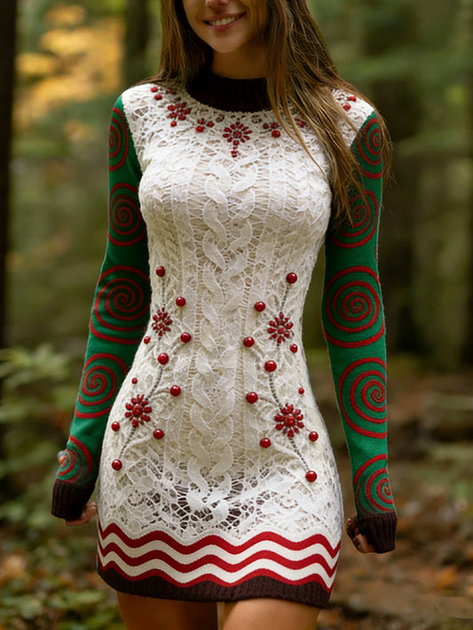 Női vintage magyar művészet kényelmes kötött ruha