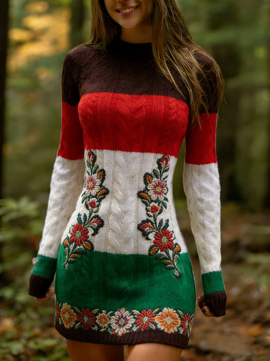 Női vintage magyar művészet kényelmes kötött ruha