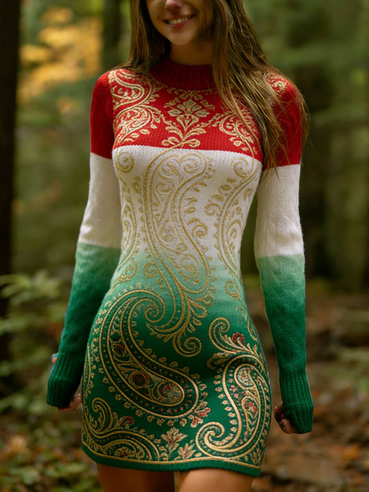 Női vintage magyar művészet kényelmes kötött ruha