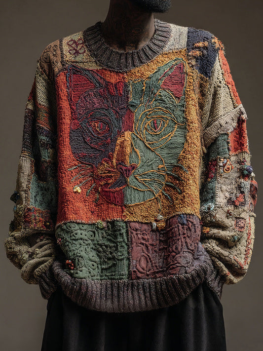 Férfi macska art vintage felsők