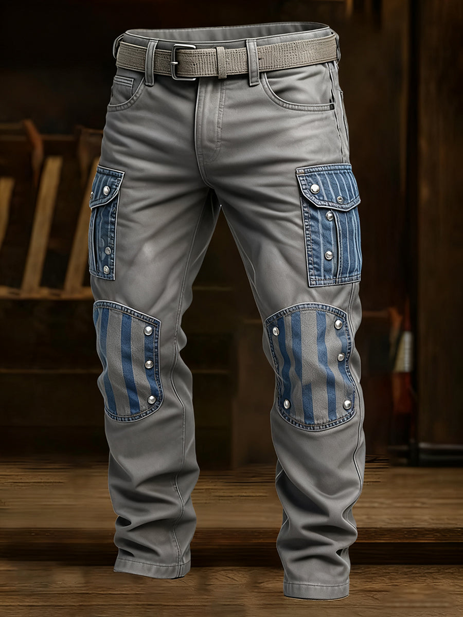 Férfi retro üzleti stílus alkalmi munka nadrág