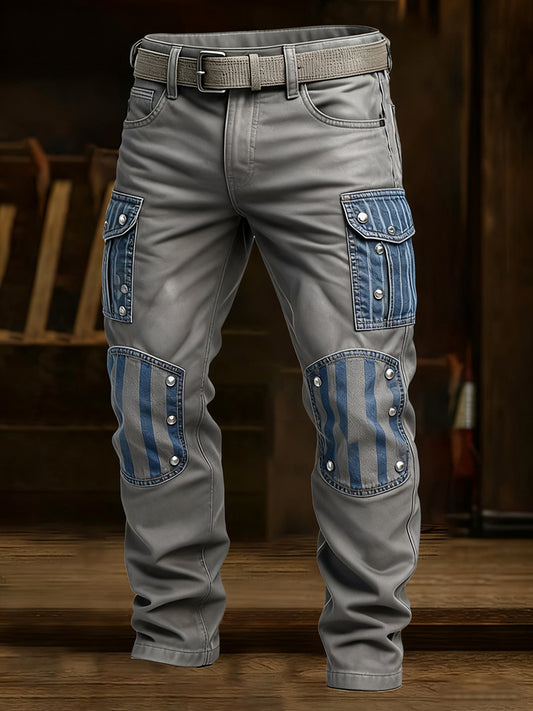 Férfi retro üzleti stílus alkalmi munka nadrág