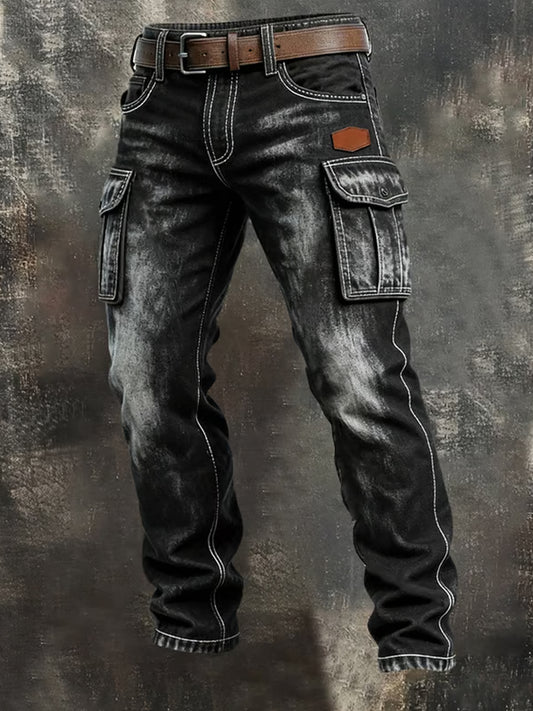 Férfi retro üzleti stílus alkalmi munka nadrág