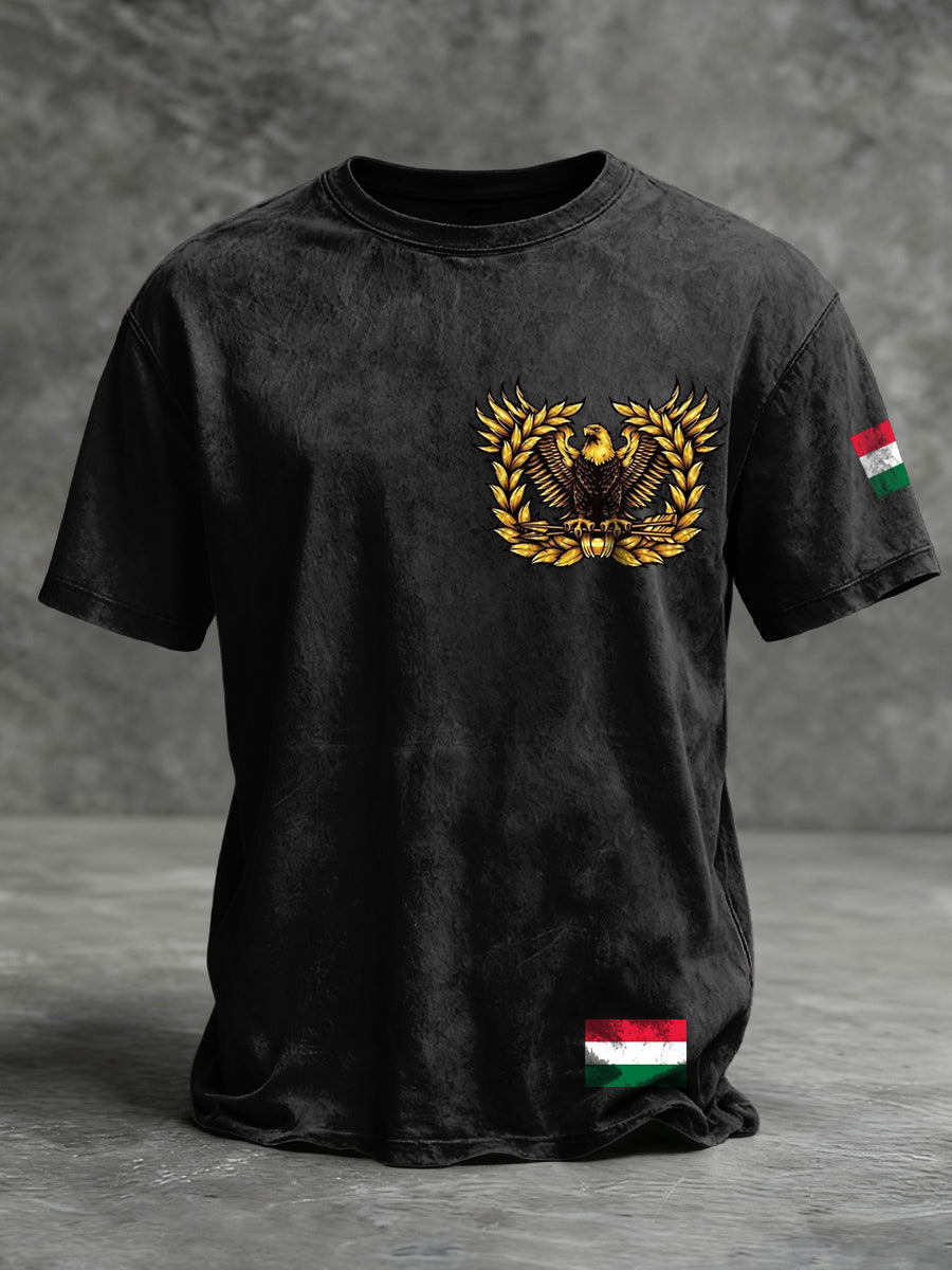 Férfi luxus arany sas magyarország zászló grafikus póló