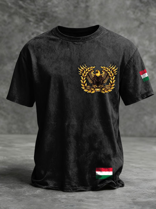 Férfi luxus arany sas magyarország zászló grafikus póló