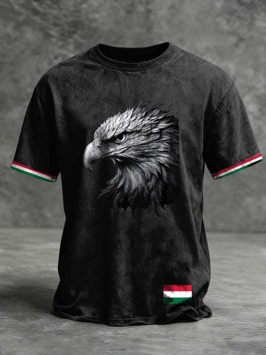 Férfi karcsú sas portré magyarország-tematikus póló