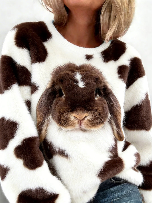 Női retro állat művészet nyomtatás kényelmes flannel tetején