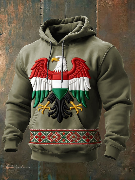 Férfi bold magyarország eagle crest hímzett kapucnis