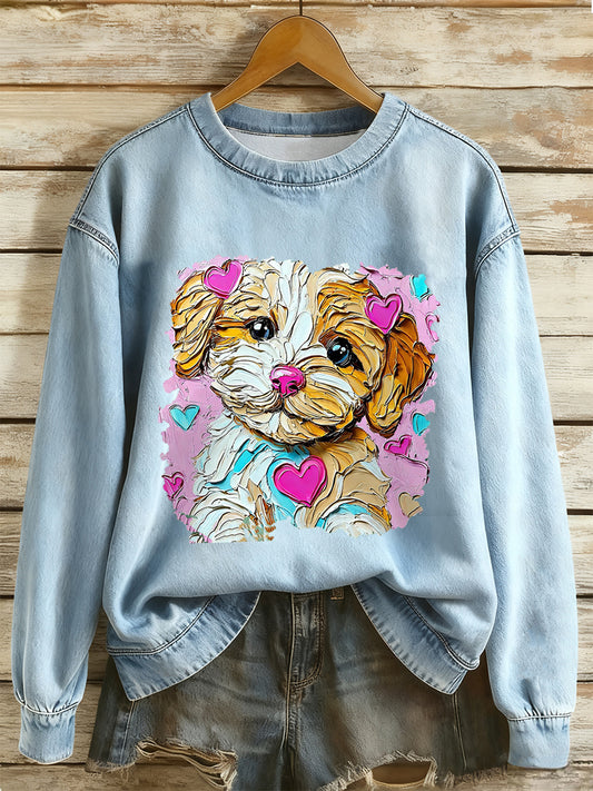 Női valentin olajfestmény art design pulóver