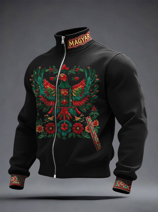 Férfi élénk magyar hímzés phoenix track kabát