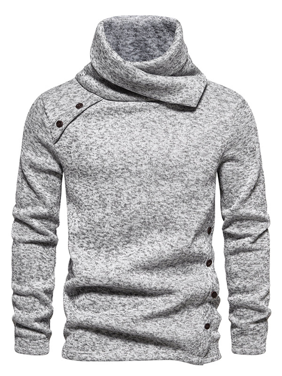 Férfi tömör színű alkalmi stílusos tekercs tetején