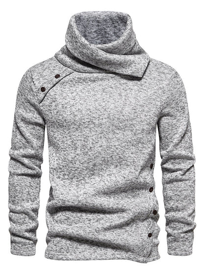 Férfi tömör színű alkalmi stílusos tekercs tetején