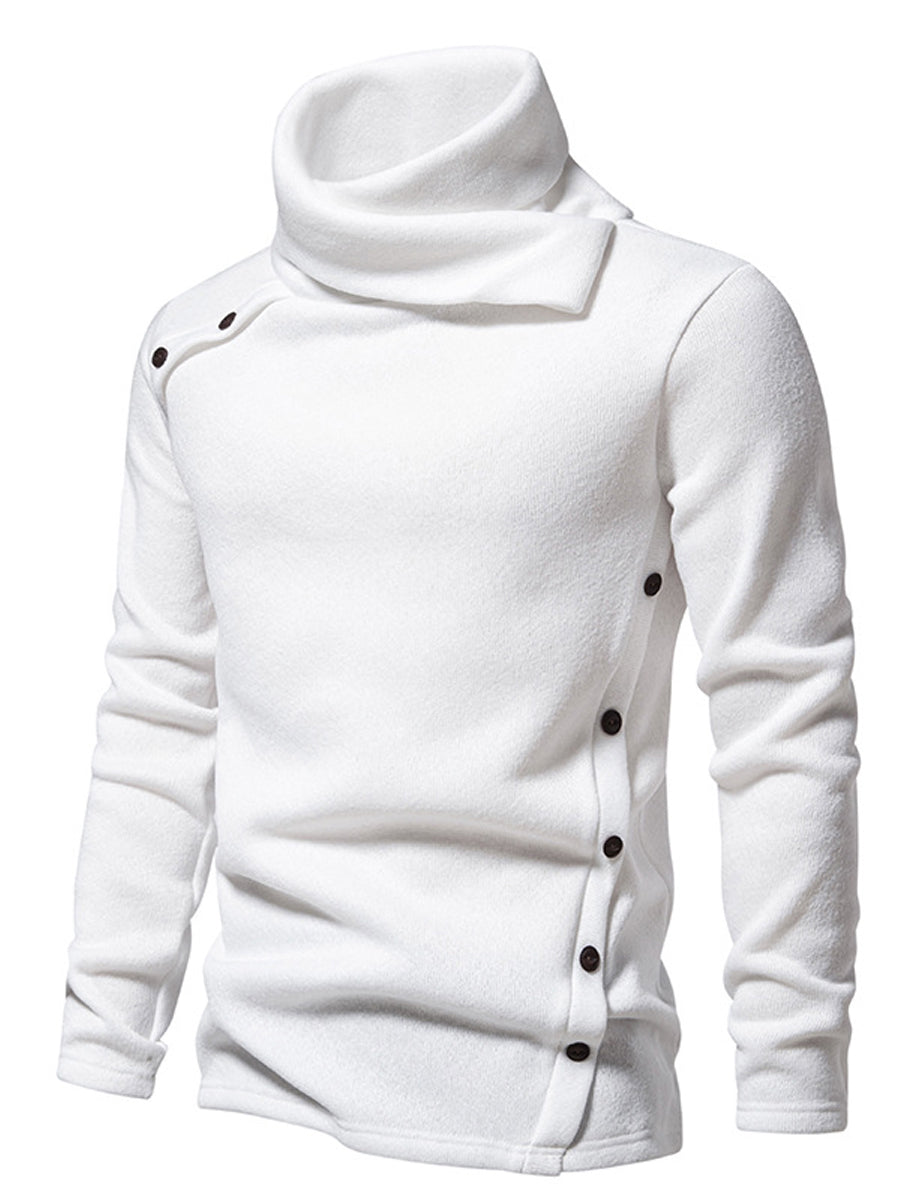 Férfi tömör színű alkalmi stílusos tekercs tetején