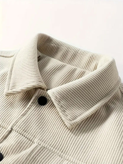 Férfi meleg egyszínű corduroy alkalmi kabát