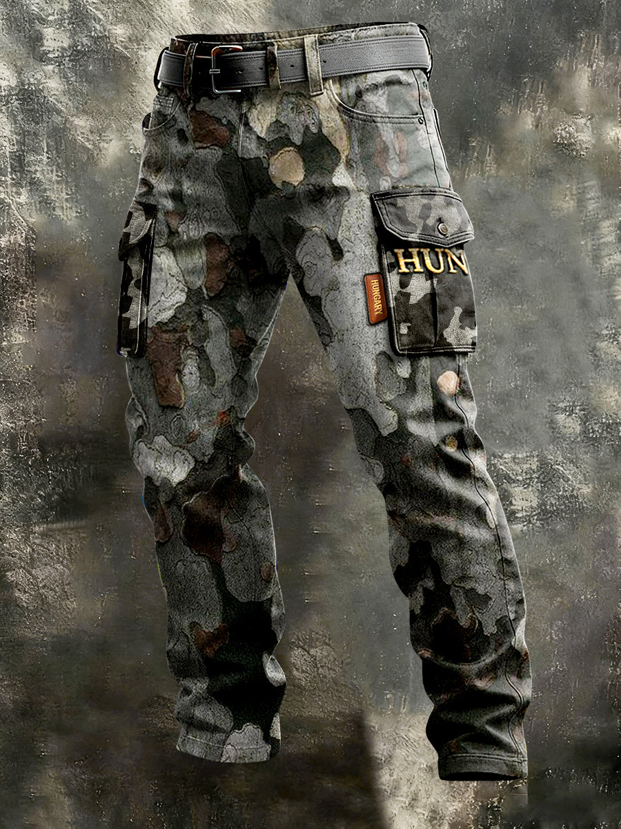 Férfi magyar álcázás nyomtatás alkalmi munka nadrág