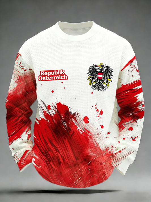 Férfi hosszú ujjú ing osztrák ihletésű nyomtatással