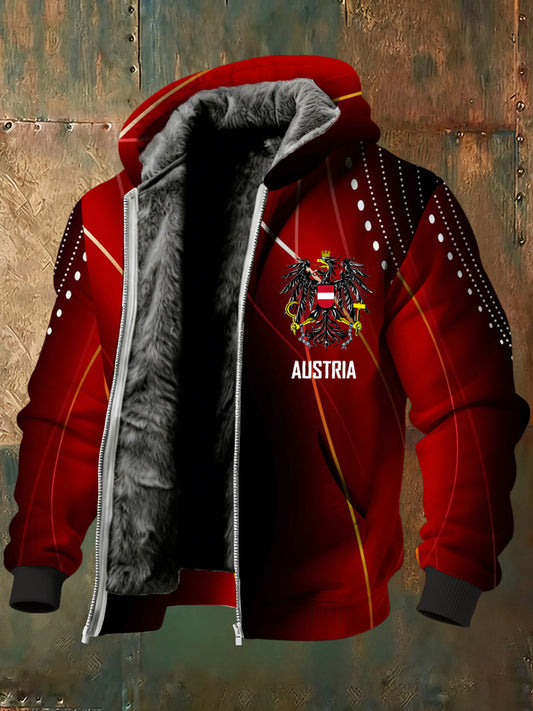 Férfi osztrák művészeti nyomtatás meleg kabát